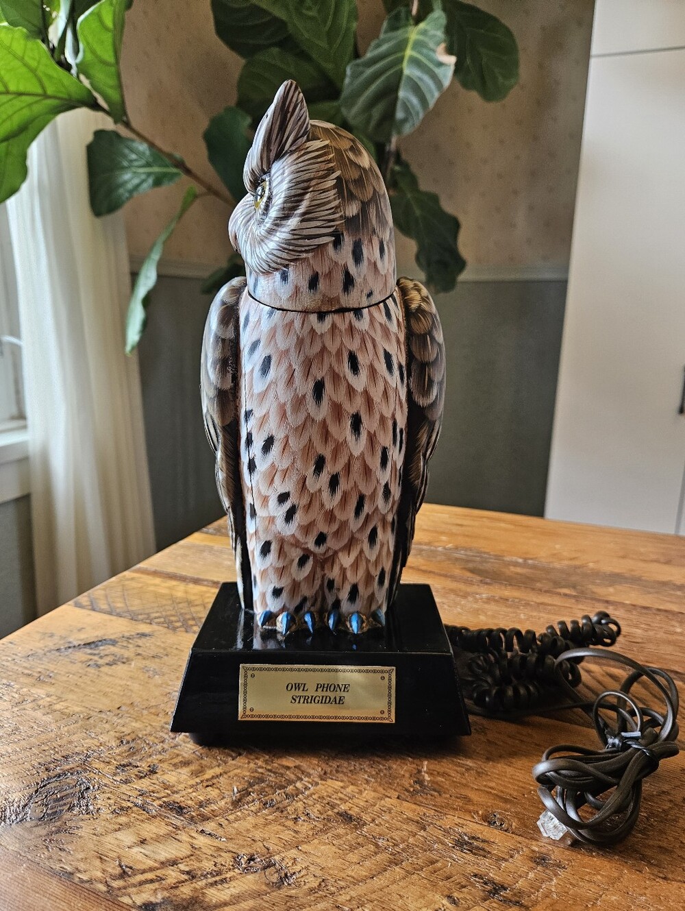 Vintage Hand-Painted Standing Owl Phone (rare)